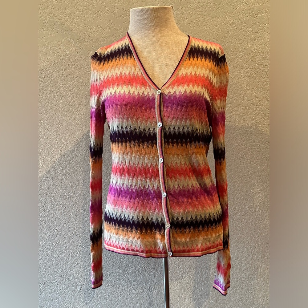 Doncaster Women’s nylon blend cardigan knit sweater size M